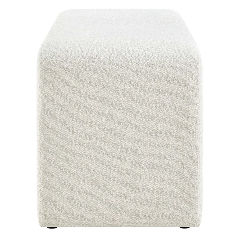 Pemberley Row Boucle Fabric Ivory Bench Waterfall Long 60