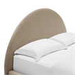 Pemberly Row Performance Velvet Arched Round King Platform Bed in Taupe