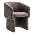 Pemberly Row Contemporary Chenille Dining Armchair in Chocolate Brown