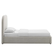 Pemberly Row Curved Twin Platform Bed in Heathered Weave Light Gray