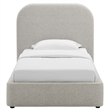 Pemberly Row Curved Twin Platform Bed in Heathered Weave Light Gray