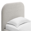 Pemberly Row Curved Twin Platform Bed in Heathered Weave Light Gray