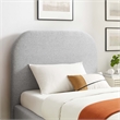 Pemberly Row Curved Twin Platform Bed in Heathered Weave Light Gray