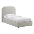 Pemberly Row Curved Twin Platform Bed in Heathered Weave Light Gray