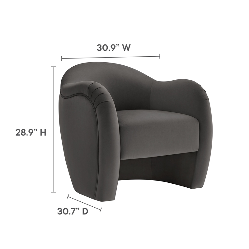 Pemberly Row Contemporary Upholstered Accent Chair in Storm Gray