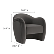 Pemberly Row Contemporary Upholstered Accent Chair in Storm Gray