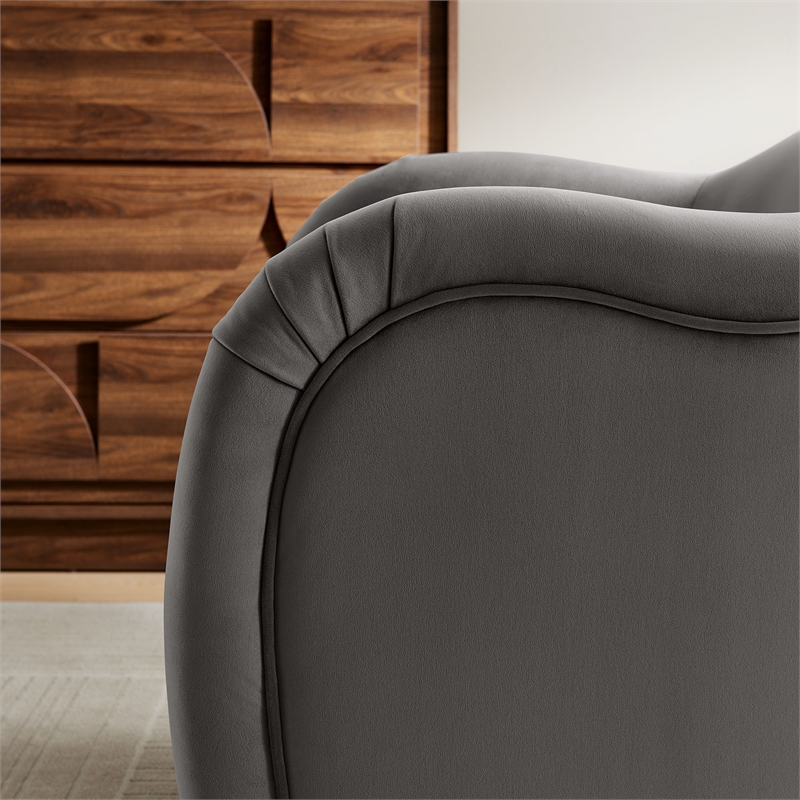 Pemberly Row Contemporary Upholstered Accent Chair in Storm Gray