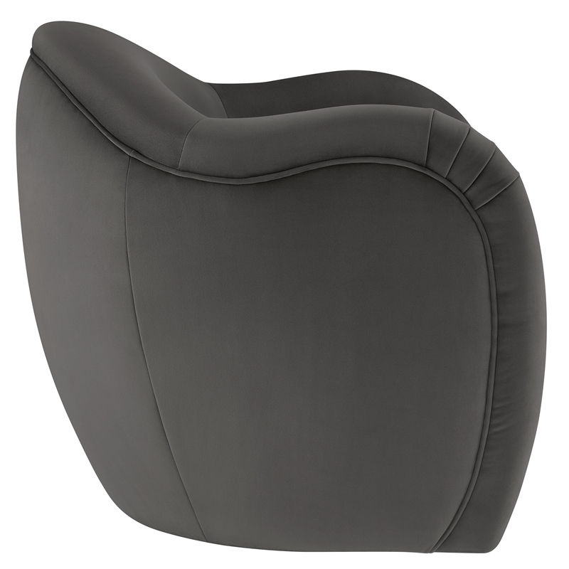 Pemberly Row Contemporary Upholstered Accent Chair in Storm Gray