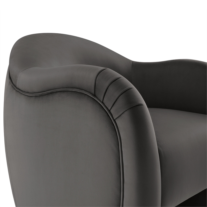 Pemberly Row Contemporary Upholstered Accent Chair in Storm Gray