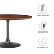 Pemberly Row Contemporary Mango Wood Top Dining Table in Black Walnut