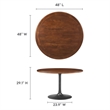 Pemberly Row Contemporary Mango Wood Top Dining Table in Black Walnut