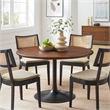 Pemberly Row Contemporary Mango Wood Top Dining Table in Black Walnut