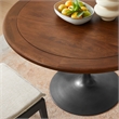 Pemberly Row Contemporary Mango Wood Top Dining Table in Black Walnut