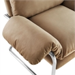 Pemberly Row Contemporary Velvet Upholstered Accent Chair in Taupe