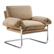 Pemberly Row Contemporary Velvet Upholstered Accent Chair in Taupe