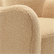 Pemberly Row Contemporary Swivel Accent Chair in Ivory Walnut