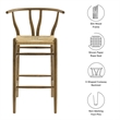 Pemberly Row Contemporary Elm Wood Bar Stool in Weathered Gray Teak
