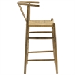 Pemberly Row Contemporary Elm Wood Bar Stool in Weathered Gray Teak