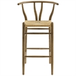 Pemberly Row Contemporary Elm Wood Bar Stool in Weathered Gray Teak