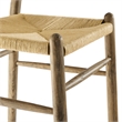 Pemberly Row Contemporary Elm Wood Bar Stool in Weathered Gray Teak