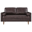 Pemberley Row Leather Brown Loveseat Rectangular Dense Foam Padding 61.5