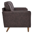 Pemberley Row Leather Brown Loveseat Rectangular Dense Foam Padding 61.5