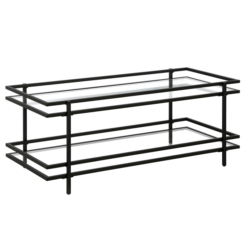 Pemberly Row Handcrafted Contemporary 45 in. Black Bronze Coffee Table
