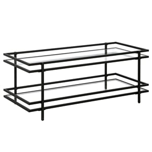 Pemberly Row Handcrafted Contemporary 45 in. Black Bronze Coffee Table