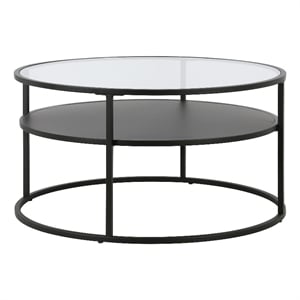 Pemberly Row Handcrafted Contemporary 32&quot Black Coffee Table
