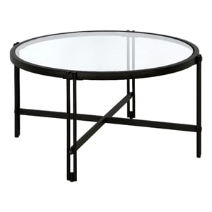 Pemberly Row Handcrafted Contemporary 32&quot Black Coffee Table