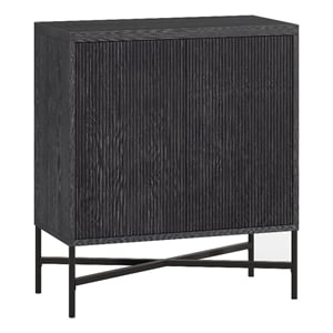 Pemberly Row Contemporary 28&quot Charcoal Gray MDF/PVC Accent Cabinet