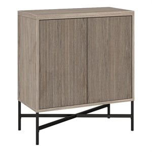 Pemberly Row Contemporary 28&quot Antiqued Gray Oak MDF/PVC Accent Cabinet