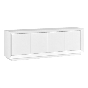 Pemberly Row Handcrafted Classic Transitional 68&quot White MDF TV Stand