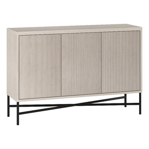 Pemberly Row Contemporary 47.5&quot Alder White MDF/PVC/Metal Buffet Table