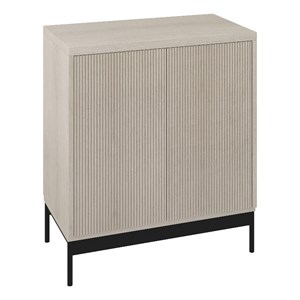 Pemberly Row Contemporary 28&quot Alder White MDF/PVC/Metal Accent Cabinet