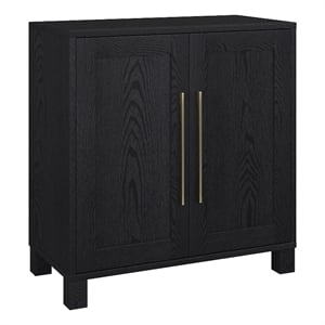 Pemberly Row Contemporary 28&quot Black Grain MDF Accent Cabinet