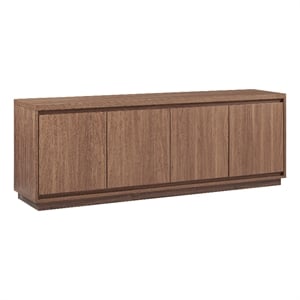 Pemberly Row Classic Contemporary 68&quot Satin Walnut MDF TV Stand