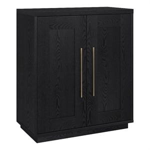 Pemberly Row Contemporary 28&quot Black Grain MDF Accent Cabinet