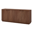 Pemberley Row Engineered Wood Satin Walnut Buffet Table Rectangular Adjustable Shelves 68