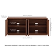 Pemberley Row Engineered Wood Satin Walnut Buffet Table Rectangular Adjustable Shelves 68