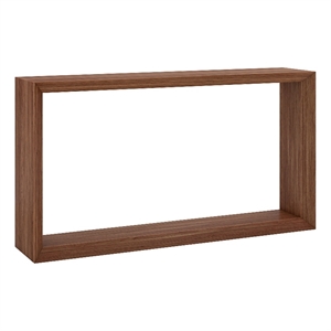 Pemberly Row Modern Farmhouse 55&quot Satin Walnut MDF Console Table