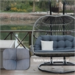 Pemberly Row Double Seat Patio Swing Chair with Gray Cushion