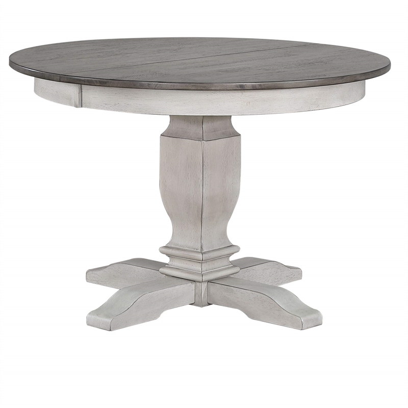 Pemberly Row 5-Pc Transitional Wood Dining Set in Ash/Stormy White