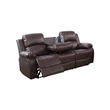 Pemberly Row Contemporary 3-Pieces Faux Leather Recliner Sofa Set in Espresso