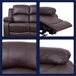 Pemberly Row Contemporary 3-Pieces Faux Leather Recliner Sofa Set in Espresso
