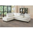 Pemberly Row Contemporary Faux Leather Sectional Sofa in Shiny White