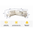 Pemberly Row Contemporary Faux Leather Sectional Sofa in Shiny White