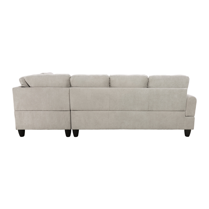 Pemberly Row Contemporary 3PC Left-Facing Sectional Sofa with Ottoman