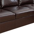Pemberly Row Contemporary Faux Leather Right Facing Sectional in Brown