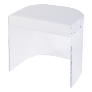Pemberly Row 20&quot Seat Height Acrylic Upholstered Accent Stool in Clear